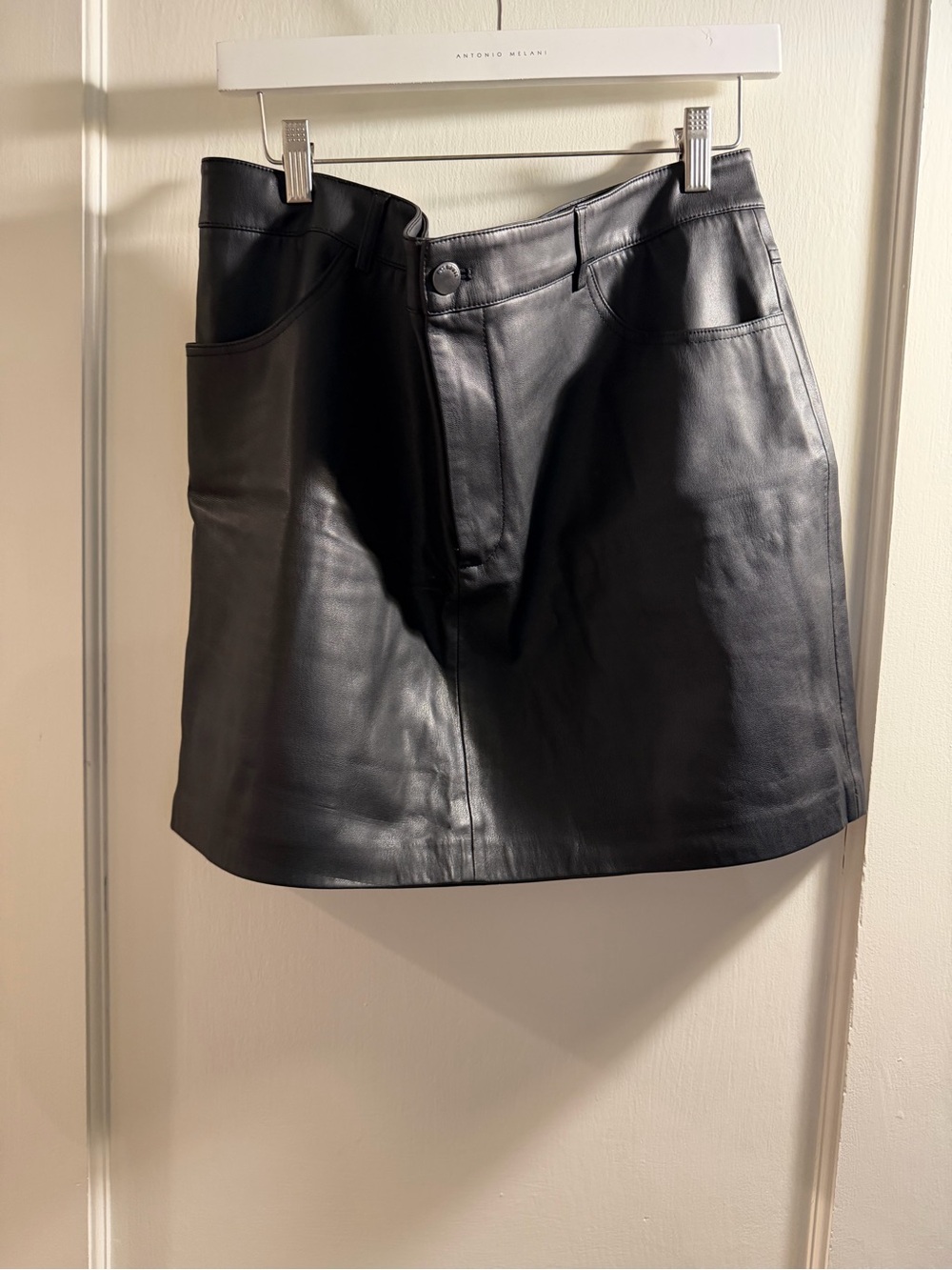 Mango Black Faux Leather Mini Skirt